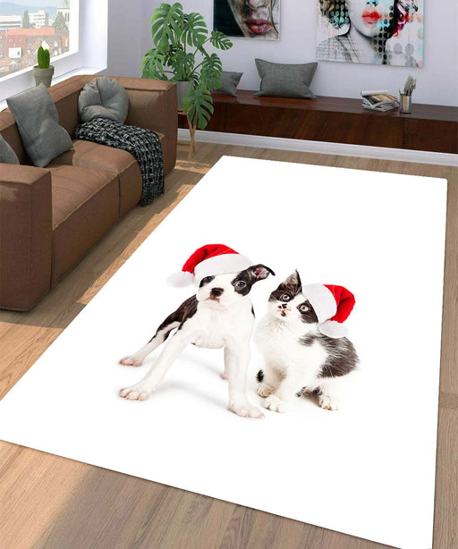 cat and dog christmas Living room carpet rugs