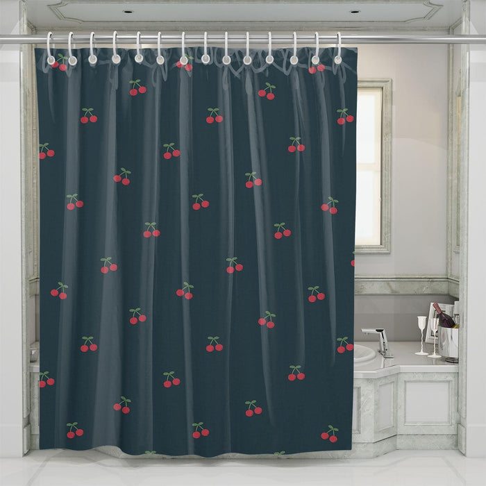 cherry christmast cake shower curtains