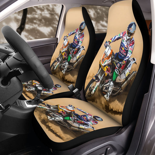 careful for athelte motocross in desert Car Seat Covers