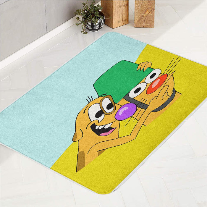 cat and dog from catdog series bath rugs