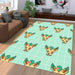 chibi grass pokemon character Living room carpet rugs