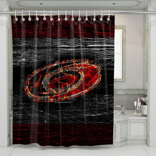 carolina hurricanes logo fired shower curtains