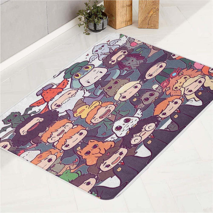 chibi hogwarts student harry potter bath rugs