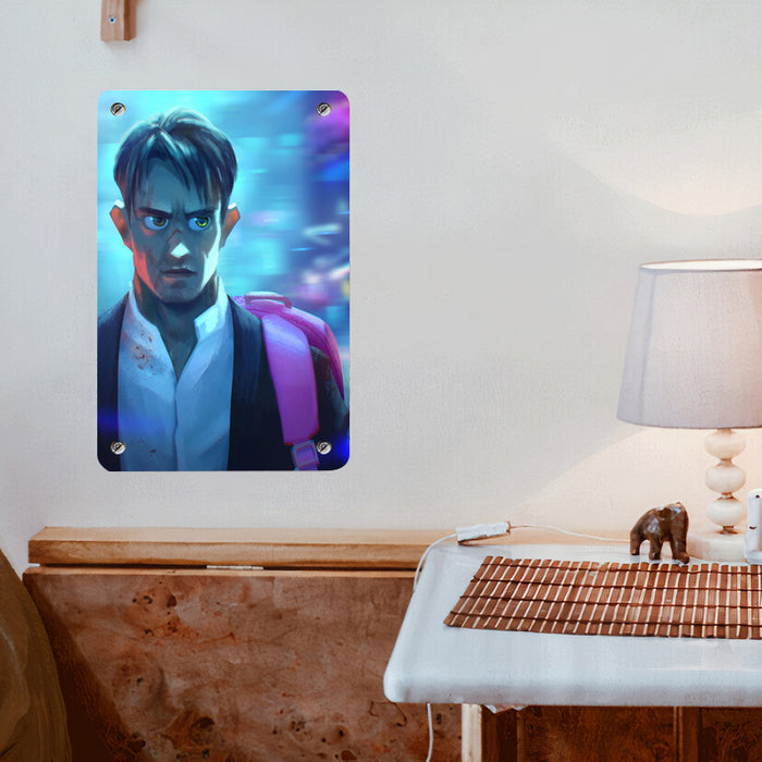 cartoon style altered carbon Poster Metal print wall art