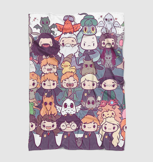 chibi hogwarts student harry potter Ultra soft fleece blanket