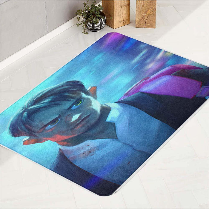 cartoon style altered carbon bath rugs