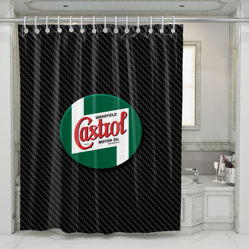 castrol racing logo shower curtains