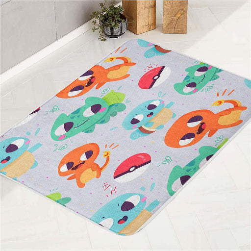 chibi species of pokemon bath rugs