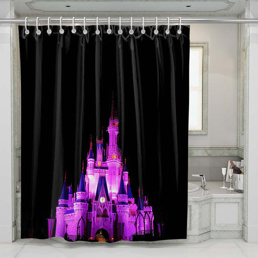 disney castle holiday night lights shower curtains