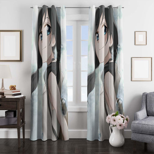 casual girl hina amano weathering with you window Curtain