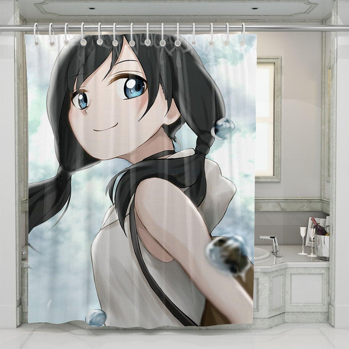 casual girl hina amano weathering with you shower curtains