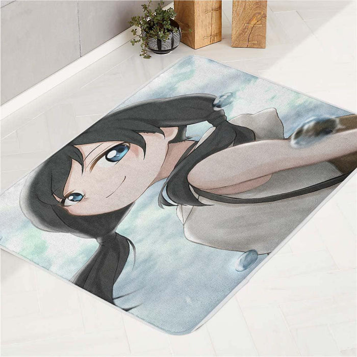 casual girl hina amano weathering with you bath rugs