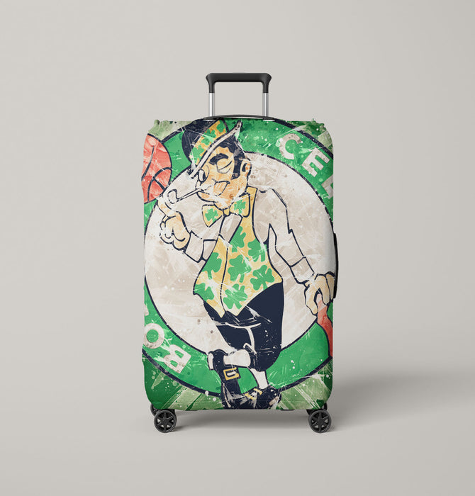 celtics grunge logo green nba Luggage Covers | Suitcase