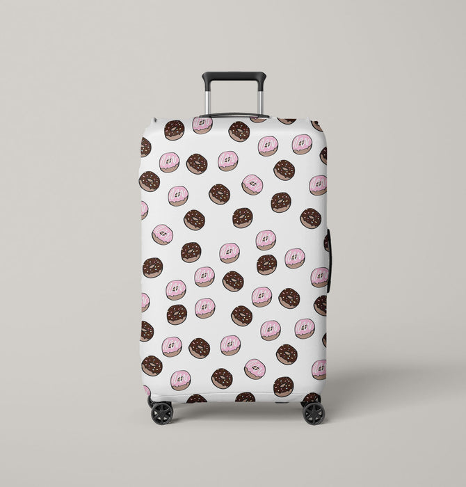 chocolate and strawberry donuts Luggage Cover | suitcase