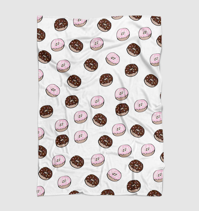 chocolate and strawberry donuts Ultra soft fleece blanket