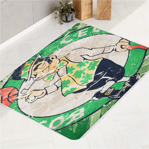 celtics grunge logo green nba bath rugs