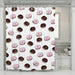 chocolate and strawberry donuts shower curtains