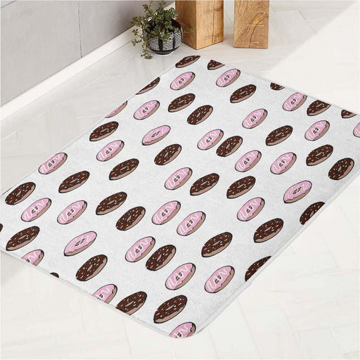 chocolate and strawberry donuts bath rugs