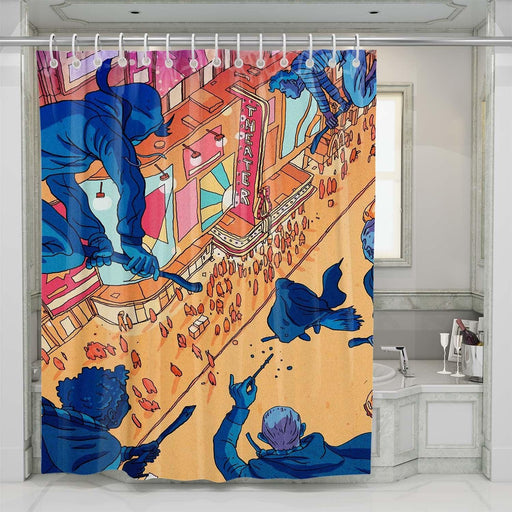 character harry potter flying shower curtains