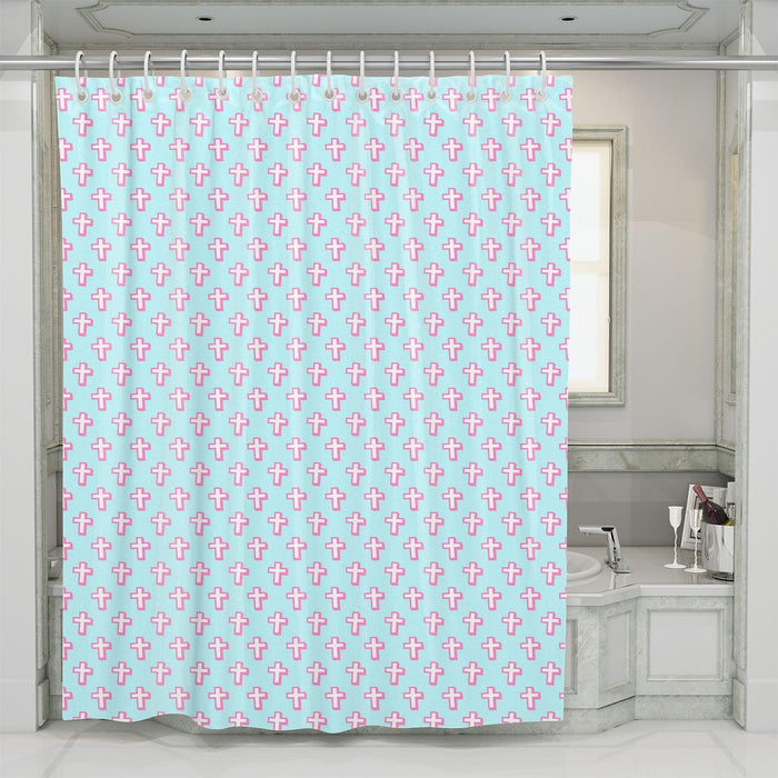 christ little sign pattern shower curtains