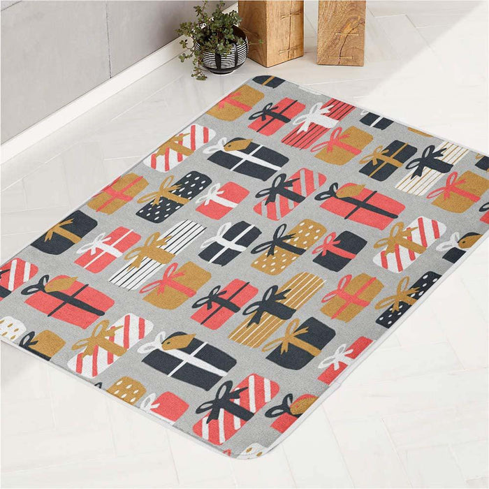 christmas gift pattern bath rugs