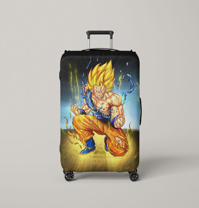 changing fusion super saiyan goku Luggage Covers | Suitcase