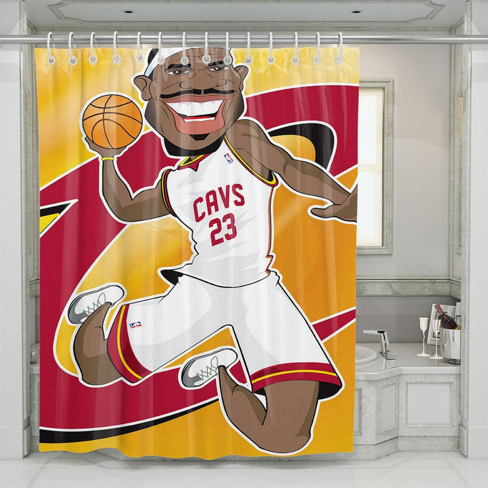 cavaliers player cartoon shower curtains