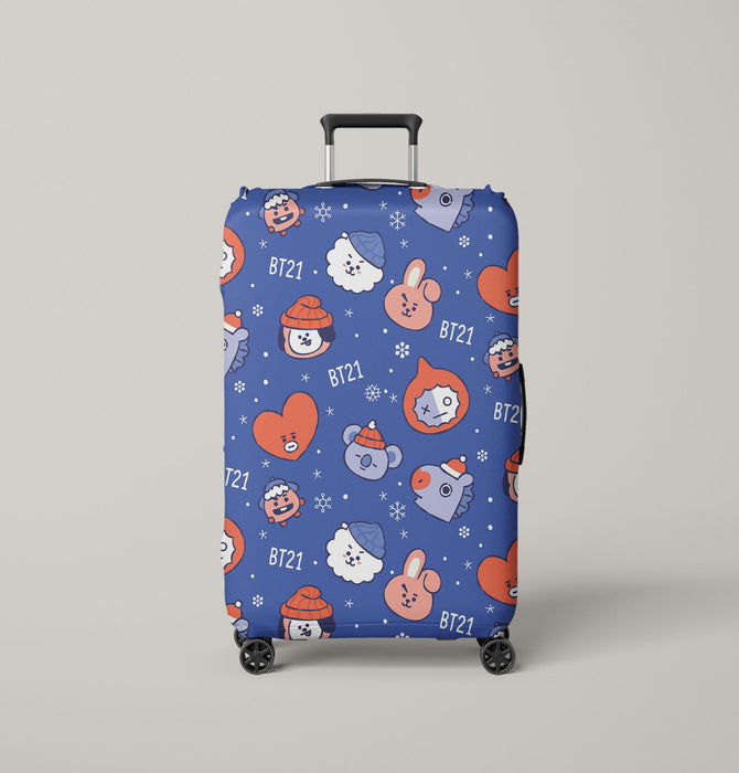 christmas with universtar BT21 bangtan boys Luggage Cover | suitcase