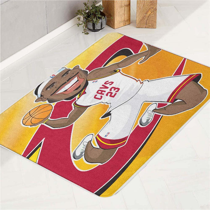 cavaliers player cartoon bath rugs