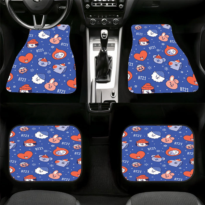 christmas with universtar bt21 bangtan boys Car floor mats Universal fit