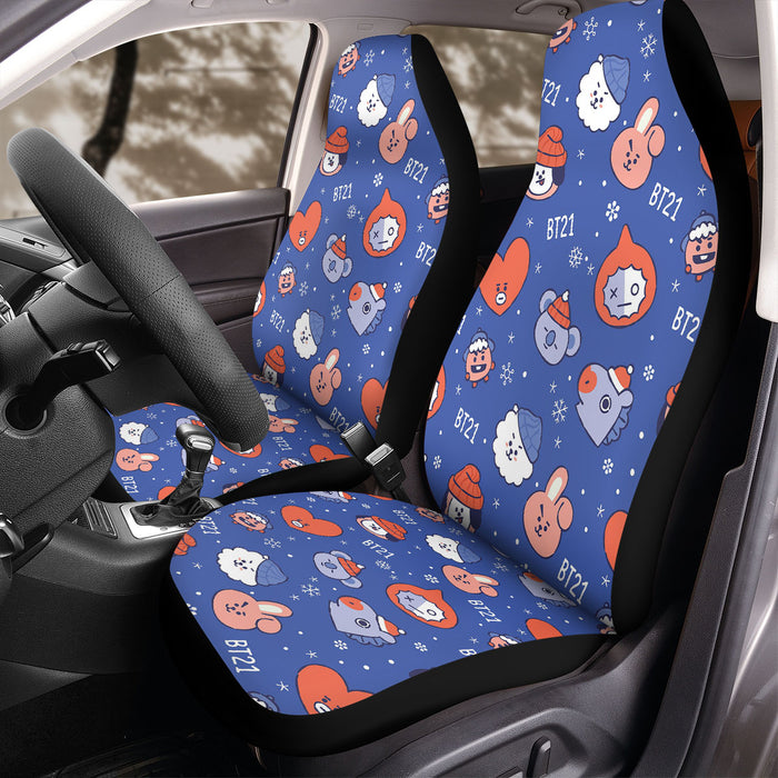 christmas with universtar BT21 bangtan boys Car Seat Covers