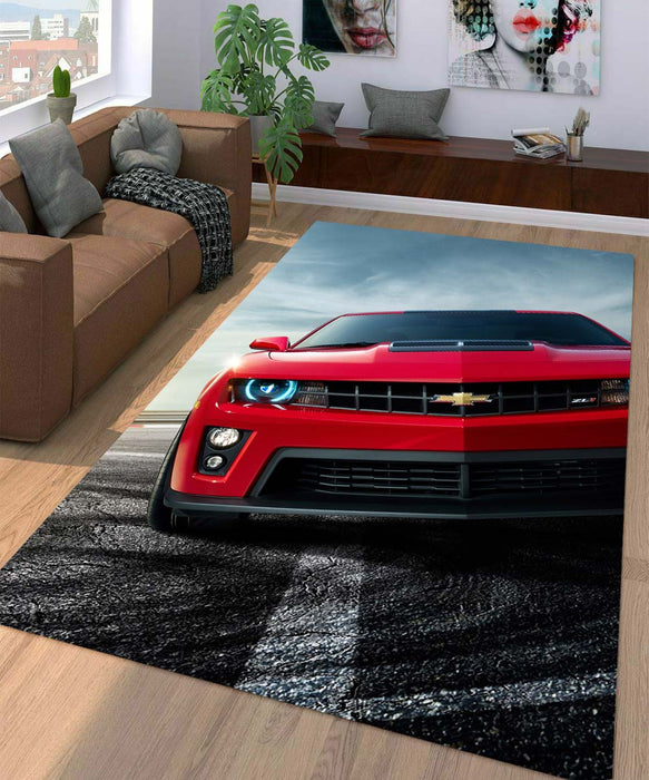 chevrolet red car Living room carpet rugs