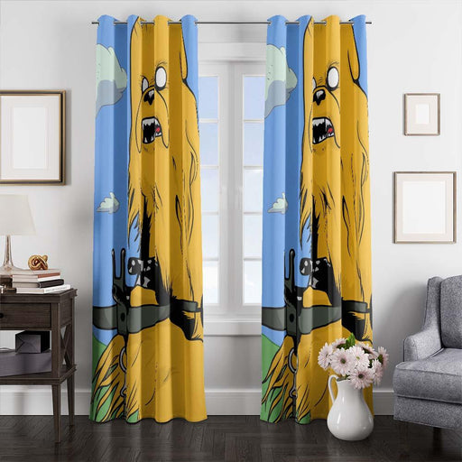 chewbacca adventure time star wars window curtains