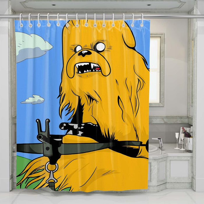 chewbacca adventure time star wars shower curtains