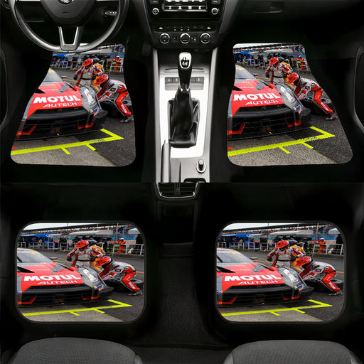 changing the wheels of car racing motul Car floor mats Universal fit