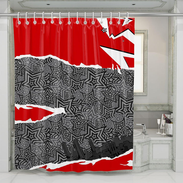 city and stars akira concept art shower curtains