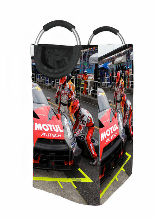 changing the wheels of car racing motul Laundry Hamper | Laundry Basket