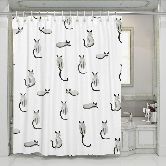 civet cats monochrome shower curtains