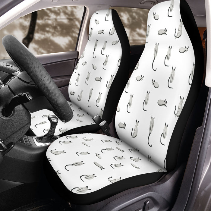 civet cats monochrome Car Seat Covers