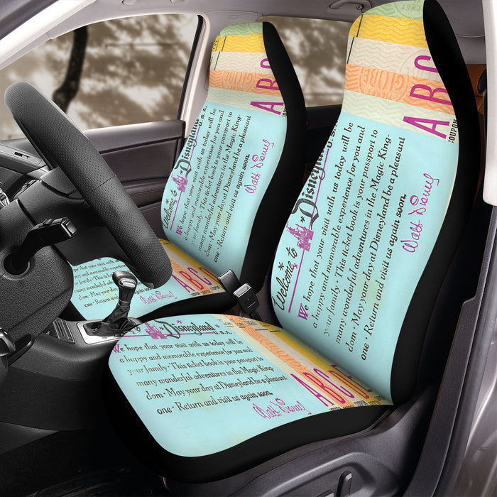 Disney world ticket book Car Seat Covers