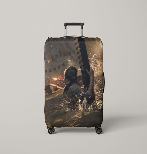 chaos city tomb raider scene Luggage Covers | Suitcase