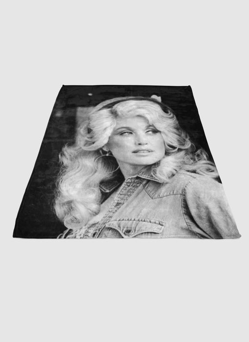 Dolly Parton bw 1 soft fleece blanket