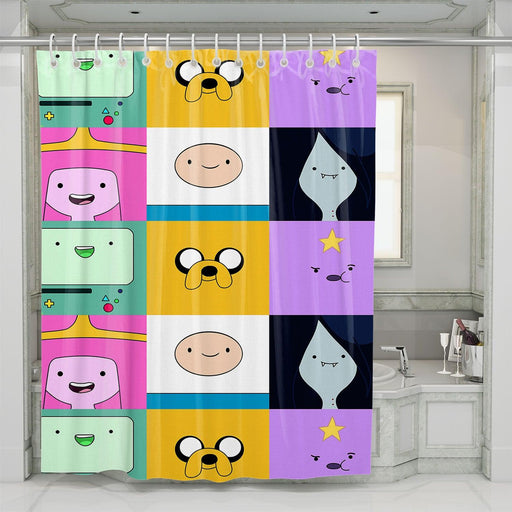 close up face adventure time shower curtains