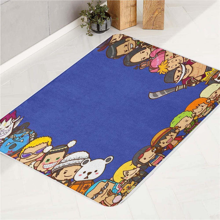 chibi character from one piece bath rugs