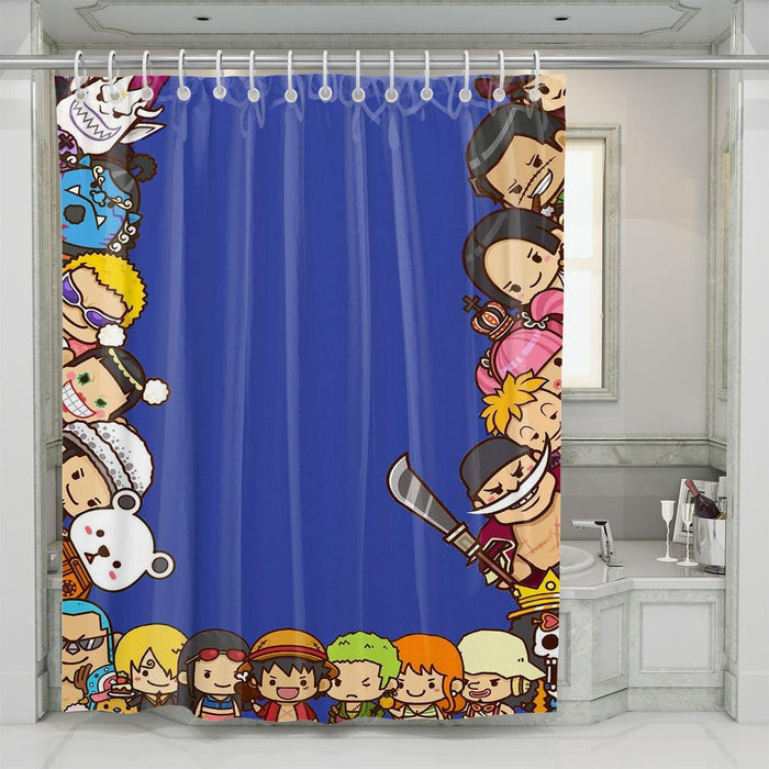 chibi character from one piece shower curtains