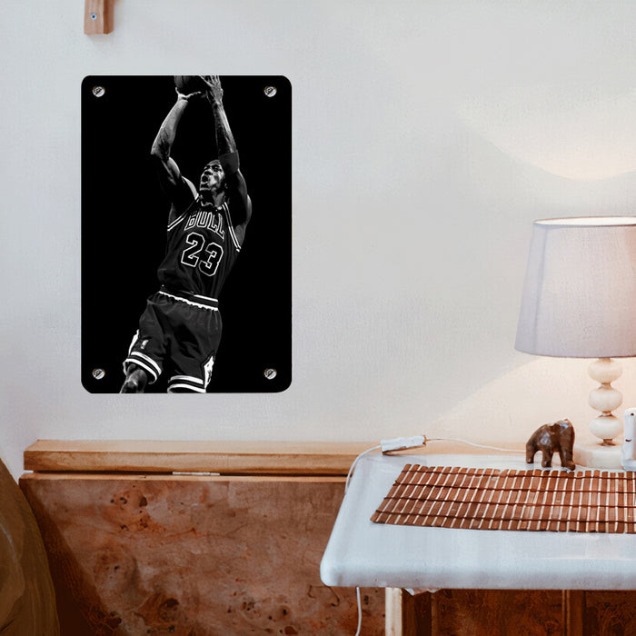 chicago bulls black and white Poster Metal print wall art