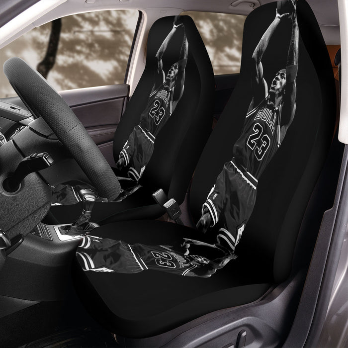 chicago bulls black and white Car Seat Covers