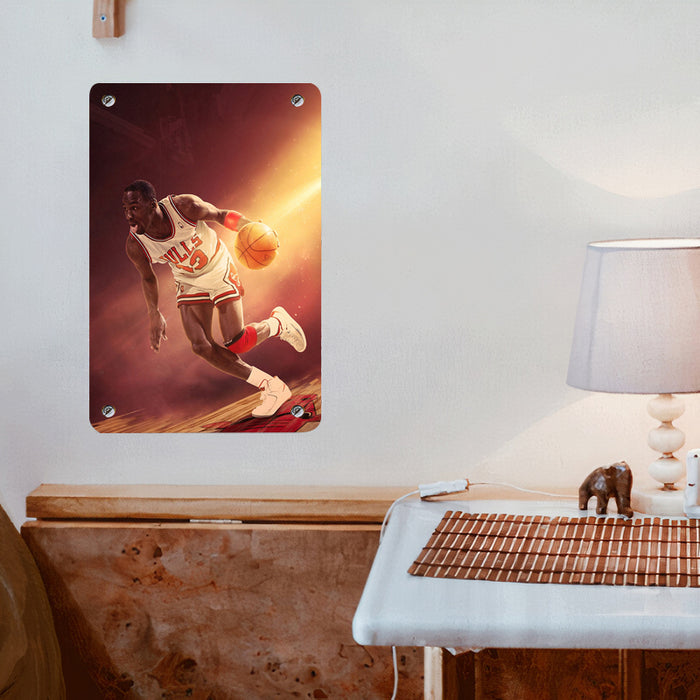 chicago bulls orange vibe Poster Metal print wall art