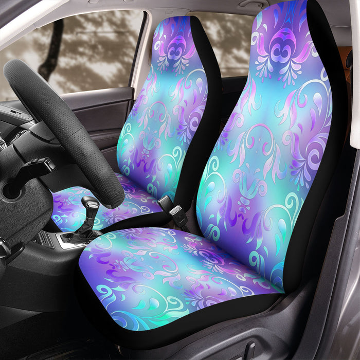 cold color floral theme Car Seat Covers