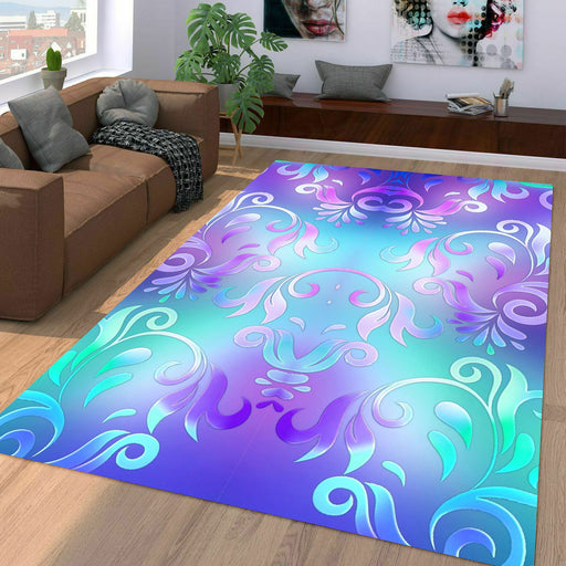 cold color floral theme Living room carpet rugs